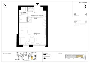 1 pokój, mieszkanie 25,60 m², parter, oferta nr A.3, Imperial SILO, Kraków, Dębniki, Ruczaj, ul. Kobierzyńska