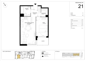 2 pokoje, mieszkanie 46,41 m², piętro 1, oferta nr A.21, Imperial SILO, Kraków, Dębniki, Ruczaj, ul. Kobierzyńska