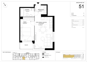2 pokoje, mieszkanie 42,34 m², piętro 1, oferta nr A.51, Imperial SILO, Kraków, Dębniki, Ruczaj, ul. Kobierzyńska