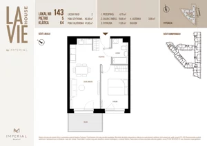 2 pokoje, mieszkanie 40,38 m², piętro 5, oferta nr 1.143, La Vie House, Kraków, Podgórze, ul. Łagiewnicka