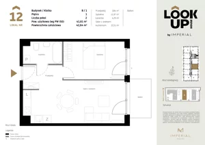 2 pokoje, mieszkanie 41,61 m², piętro 1, oferta nr b.12, LOOK UP House, Kraków, Prądnik Biały, ul. Pękowicka