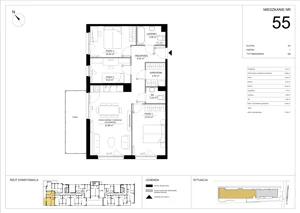 4 pokoje, mieszkanie 74,65 m², piętro 1, oferta nr A.55, Imperial SILO, Kraków, Dębniki, Ruczaj, ul. Kobierzyńska
