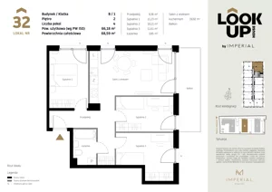 4 pokoje, mieszkanie 66,18 m², piętro 2, oferta nr b.32, LOOK UP House, Kraków, Prądnik Biały, ul. Pękowicka