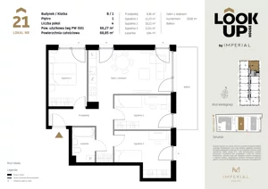 4 pokoje, mieszkanie 66,27 m², piętro 1, oferta nr b.21, LOOK UP House, Kraków, Prądnik Biały, ul. Pękowicka