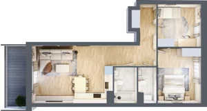 3 pokoje, mieszkanie 62,88 m², piętro 1, oferta nr 1.78, La Vie House, Kraków, Podgórze, ul. Łagiewnicka