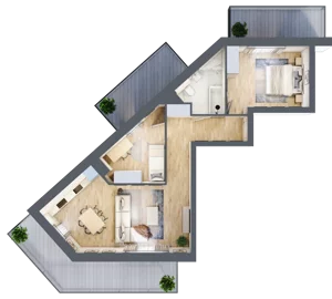 3 pokoje, mieszkanie 62,46 m², piętro 1, oferta nr 1.113, La Vie House, Kraków, Podgórze, ul. Łagiewnicka