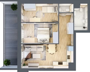 3 pokoje, mieszkanie 54,43 m², piętro 6, oferta nr 1.251, La Vie House, Kraków, Podgórze, ul. Łagiewnicka