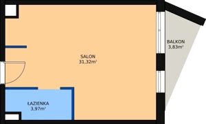 1 pokój, lokal inwestycyjny 36,19 m², piętro 1, oferta nr A.17, Cystersów 19, Kraków, Grzegórzki, ul. Cystersów 19