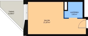 1 pokój, lokal inwestycyjny 26,10 m², piętro 1, oferta nr A.32, Cystersów 19, Kraków, Grzegórzki, ul. Cystersów 19