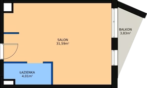 1 pokój, lokal inwestycyjny 36,45 m², piętro 3, oferta nr A.63, Cystersów 19, Kraków, Grzegórzki, ul. Cystersów 19