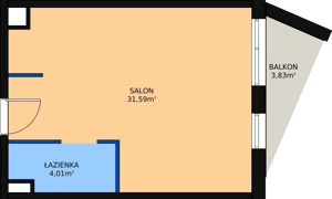 1 pokój, lokal inwestycyjny 36,45 m², piętro 3, oferta nr A.65, Cystersów 19, Kraków, Grzegórzki, ul. Cystersów 19