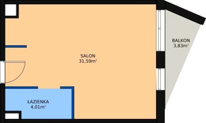 1 pokój, lokal inwestycyjny 36,45 m², piętro 3, oferta nr A.69, Cystersów 19, Kraków, Grzegórzki, ul. Cystersów 19