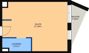 1 pokój, lokal inwestycyjny 36,45 m², piętro 4, oferta nr A.89, Cystersów 19, Kraków, Grzegórzki, ul. Cystersów 19