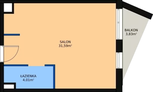 1 pokój, lokal inwestycyjny 36,51 m², piętro 4, oferta nr A.91, Cystersów 19, Kraków, Grzegórzki, ul. Cystersów 19