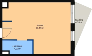 1 pokój, lokal inwestycyjny 36,51 m², piętro 4, oferta nr A.92, Cystersów 19, Kraków, Grzegórzki, ul. Cystersów 19