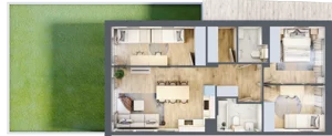 4 pokoje, mieszkanie 69,49 m², parter, oferta nr 14.1, Cascada House, Rząska, ul. Piaski / Łąkowa