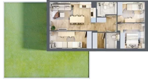 4 pokoje, mieszkanie 69,49 m², parter, oferta nr 13.1, Cascada House, Rząska, ul. Piaski / Łąkowa