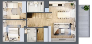 4 pokoje, mieszkanie 81,61 m², piętro 1, oferta nr 20.2, Cascada House, Rząska, ul. Piaski / Łąkowa