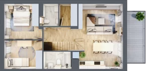 4 pokoje, mieszkanie 81,61 m², piętro 1, oferta nr 19.2, Cascada House, Rząska, ul. Piaski / Łąkowa