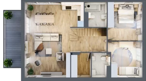 4 pokoje, mieszkanie 100,57 m², piętro 1, oferta nr 21.2, Cascada House, Rząska, ul. Piaski / Łąkowa