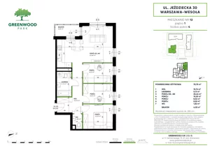 4 pokoje, mieszkanie 70,70 m², piętro 1, oferta nr Nr 12, Greenwood Park , Warszawa, Wesoła, Stara Miłosna, ul. Jeździecka 30