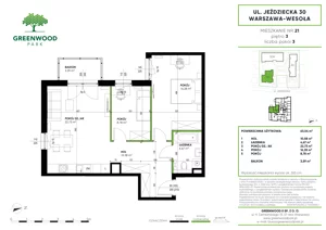 3 pokoje, mieszkanie 63,04 m², piętro 3, oferta nr Nr 21, Greenwood Park , Warszawa, Wesoła, Stara Miłosna, ul. Jeździecka 30