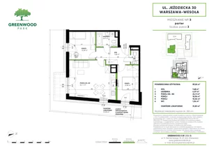 3 pokoje, mieszkanie 59,20 m², parter, oferta nr Nr 3, Greenwood Park , Warszawa, Wesoła, Stara Miłosna, ul. Jeździecka 30