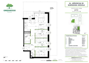 4 pokoje, mieszkanie 70,06 m², parter, oferta nr Nr 6, Greenwood Park , Warszawa, Wesoła, Stara Miłosna, ul. Jeździecka 30