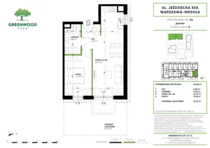 2 pokoje, mieszkanie 44,48 m², parter, oferta nr Nr 34, Greenwood Park , Warszawa, Wesoła, Stara Miłosna, ul. Jeździecka 30