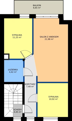 3 pokoje, mieszkanie 73,13 m², piętro 2, oferta nr 2B, Gidzińskiego, Warszawa, Włochy, Okęcie, ul. Bolesława Gidzińskiego 1c