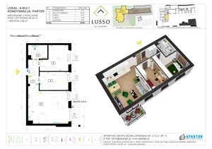3 pokoje, mieszkanie 59,24 m², parter, oferta nr A0.1, Lusso Al Centro, Gniezno, ul. Wawrzyńca 19