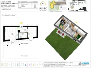 2 pokoje, mieszkanie 31,81 m², parter, oferta nr A0.2, Lusso Al Centro, Gniezno, ul. Wawrzyńca 19