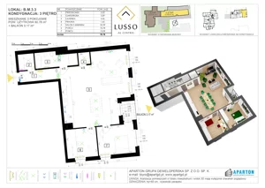 3 pokoje, mieszkanie 90,78 m², piętro 3, oferta nr B3.3, Lusso Al Centro, Gniezno, ul. Wawrzyńca 19