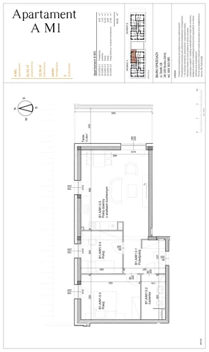 3 pokoje, mieszkanie 61,91 m², parter, oferta nr AM1, Osiedle Rodzinne 3, Busko-Zdrój, ul. Młyńska