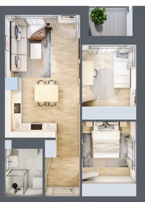 3 pokoje, mieszkanie 47,50 m², piętro 2, oferta nr 17, Boutique, Niemcz, ul. Władysława Reymonta
