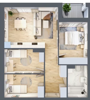 4 pokoje, mieszkanie 61,20 m², piętro 1, oferta nr 7, Boutique, Niemcz, ul. Władysława Reymonta