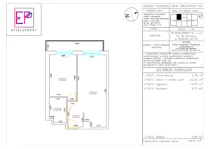 2 pokoje, mieszkanie 44,14 m², piętro 1, oferta nr i19, Osiedle Pogodne, NOWY ETAP bud. I, J, Nowy Dwór Mazowiecki, Nowodworzanka, ul. Pogodna / Leśna / Dębowa
