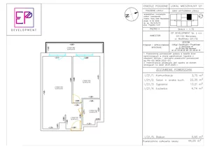 2 pokoje, mieszkanie 44,05 m², piętro 2, oferta nr i21, Osiedle Pogodne, NOWY ETAP bud. I, J, Nowy Dwór Mazowiecki, Nowodworzanka, ul. Pogodna / Leśna / Dębowa