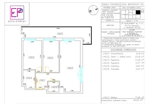 3 pokoje, mieszkanie 60,20 m², piętro 4, oferta nr i42, Osiedle Pogodne, NOWY ETAP bud. I, J, Nowy Dwór Mazowiecki, Nowodworzanka, ul. Pogodna / Leśna / Dębowa