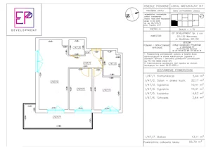 3 pokoje, mieszkanie 55,70 m², piętro 4, oferta nr i47, Osiedle Pogodne, NOWY ETAP bud. I, J, Nowy Dwór Mazowiecki, Nowodworzanka, ul. Pogodna / Leśna / Dębowa