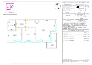 3 pokoje, mieszkanie 52,79 m², piętro 1, oferta nr J12, Osiedle Pogodne, NOWY ETAP bud. I, J, Nowy Dwór Mazowiecki, Nowodworzanka, ul. Pogodna / Leśna / Dębowa