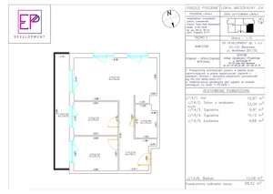 3 pokoje, mieszkanie 58,52 m², piętro 2, oferta nr J14, Osiedle Pogodne, NOWY ETAP bud. I, J, Nowy Dwór Mazowiecki, Nowodworzanka, ul. Pogodna / Leśna / Dębowa