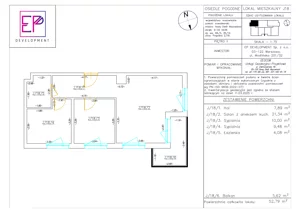 3 pokoje, mieszkanie 52,79 m², piętro 2, oferta nr J18, Osiedle Pogodne, NOWY ETAP bud. I, J, Nowy Dwór Mazowiecki, Nowodworzanka, ul. Pogodna / Leśna / Dębowa
