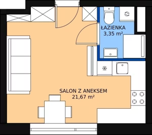 1 pokój, mieszkanie 25,02 m², parter, oferta nr A3, Rodzinna Malta, Poznań, Warszawskie-Pomet-Maltańskie, Komandoria, ul. Bnińska
