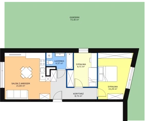 3 pokoje, mieszkanie 59,93 m², parter, oferta nr A4, Rodzinna Malta, Poznań, Warszawskie-Pomet-Maltańskie, Komandoria, ul. Bnińska