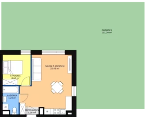 2 pokoje, mieszkanie 39,61 m², parter, oferta nr B5, Rodzinna Malta, Poznań, Warszawskie-Pomet-Maltańskie, Komandoria, ul. Bnińska