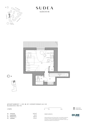 2 pokoje, mieszkanie 87,66 m², piętro 3, oferta nr I.03.M.01, SUDEA, Wrocław, Borek, Krzyki, ul. Sudecka