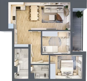 3 pokoje, apartament 61,35 m², piętro 3, oferta nr A.34, Dolna Górna Wilda, Poznań, Wilda, Wilda, ul. Górna Wilda
