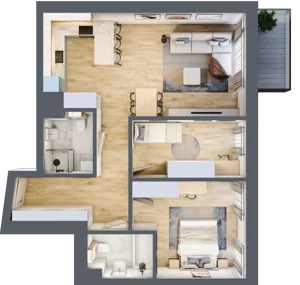 3 pokoje, apartament 72,73 m², parter, oferta nr B.02, Dolna Górna Wilda, Poznań, Wilda, Wilda, ul. Górna Wilda