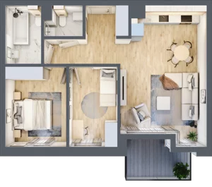 3 pokoje, apartament 61,67 m², parter, oferta nr B.05, Dolna Górna Wilda, Poznań, Wilda, Wilda, ul. Górna Wilda